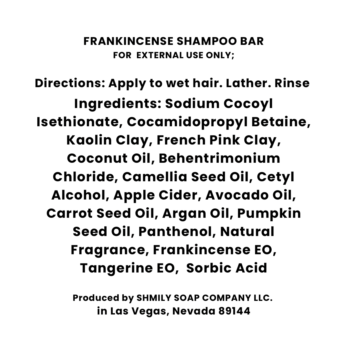SHAMPOO BAR - FRANKINCENSE - HAIR STRENGTH
