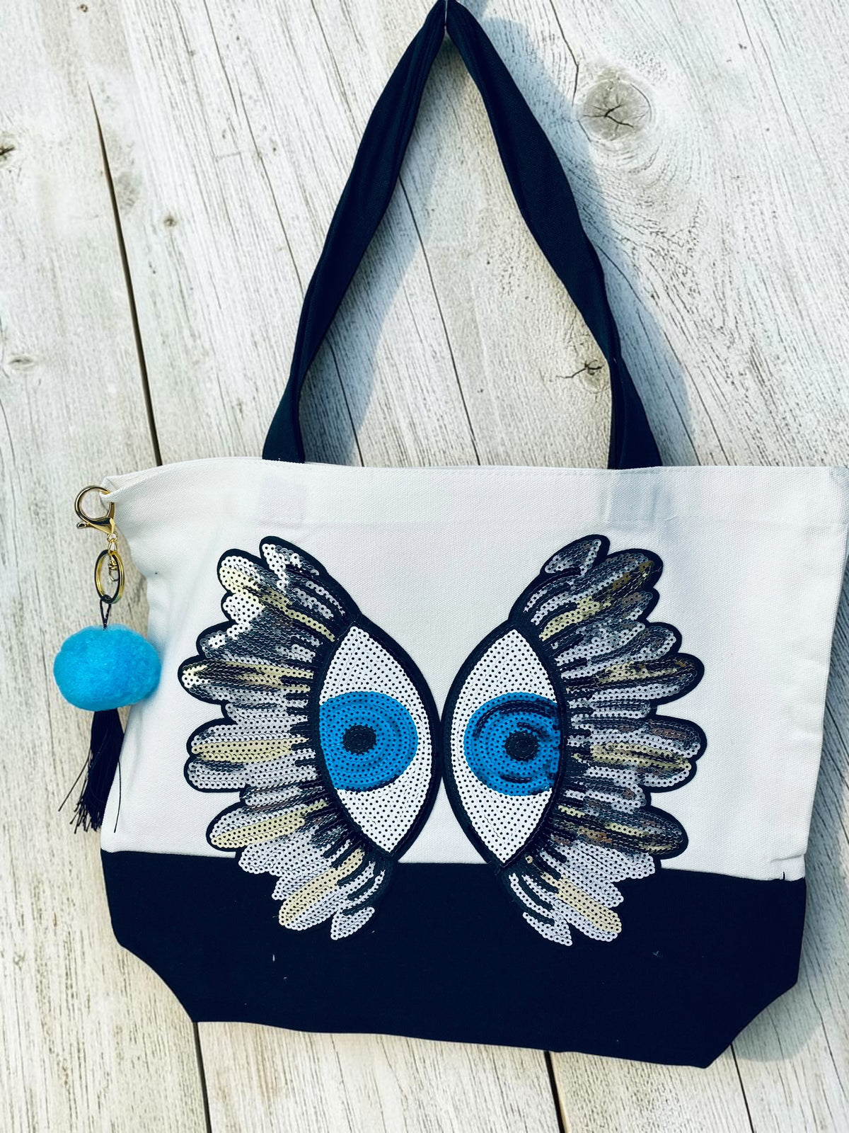 EVIL EYE PROTECTION COTTON TOTE - DOUBLE VISION