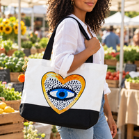 EVIL EYE PROTECTION COTTON TOTE - GOLDEN