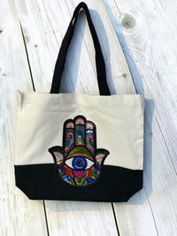 HAMSA COTTON TOTE - RAINBOW
