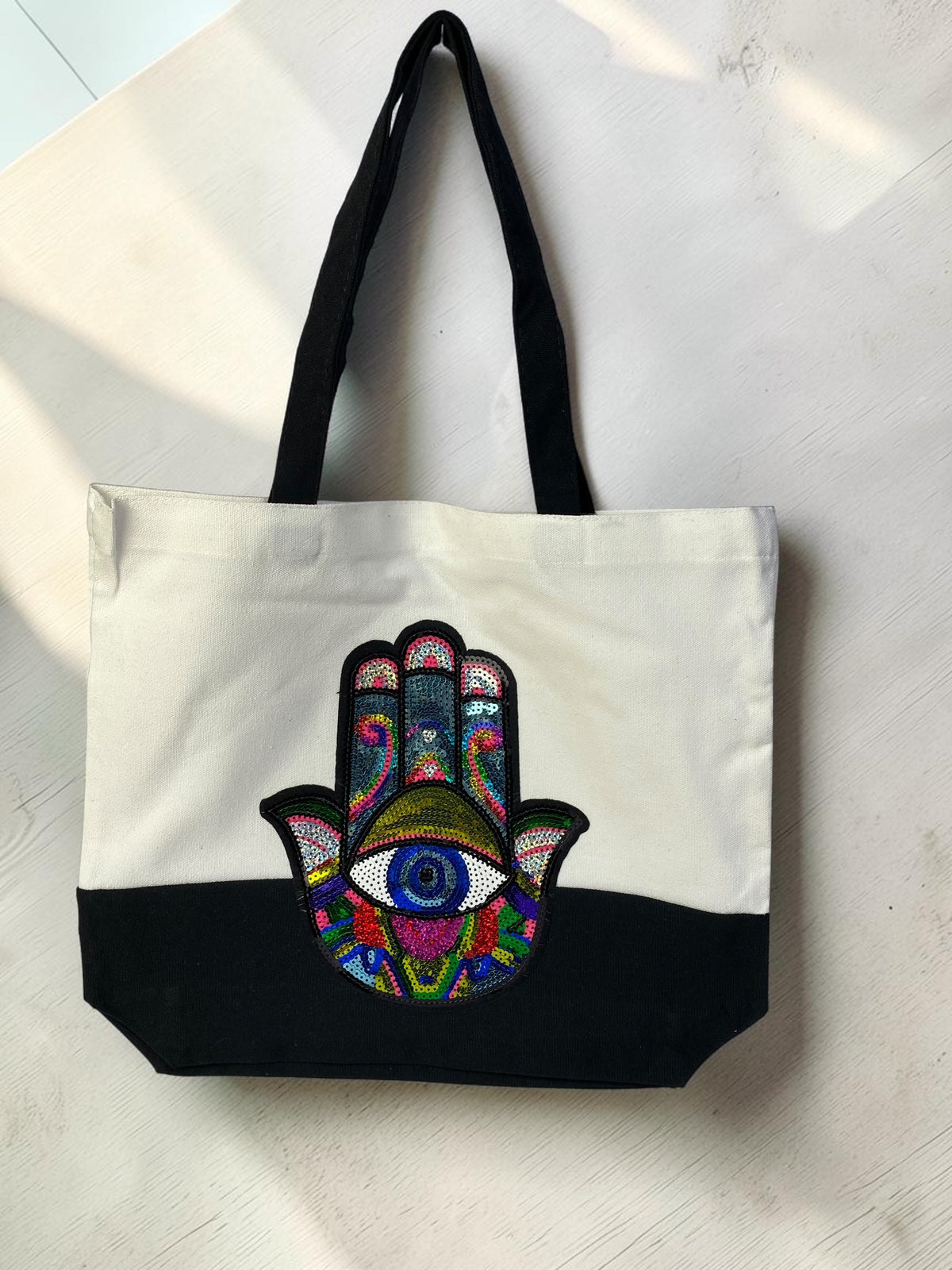 HAMSA COTTON TOTE - RAINBOW