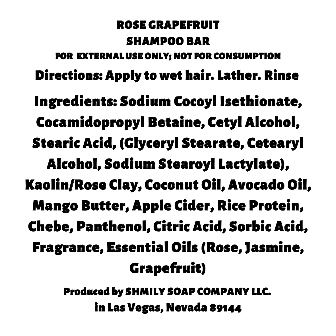 SHAMPOO BAR - ROSE GRAPEFRUIT- HAIR STRENGTH