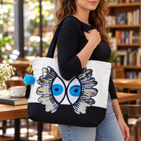 EVIL EYE PROTECTION COTTON TOTE - DOUBLE VISION