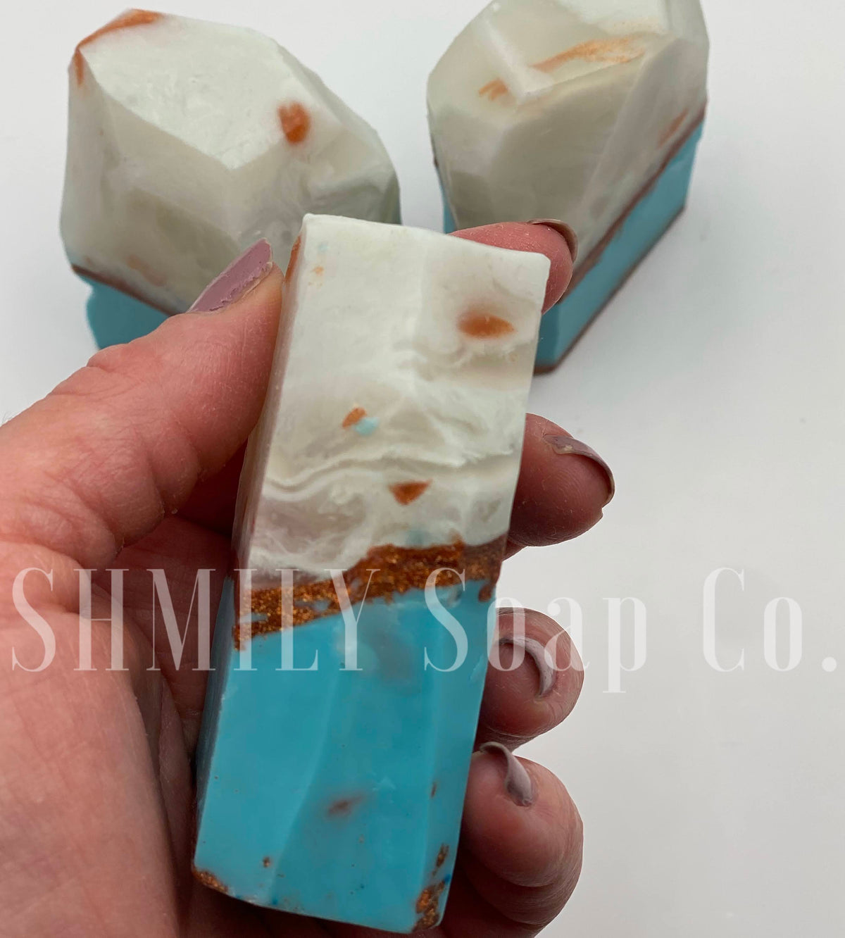TURQUOISE CRYSTAL GLYCERIN SOAP
